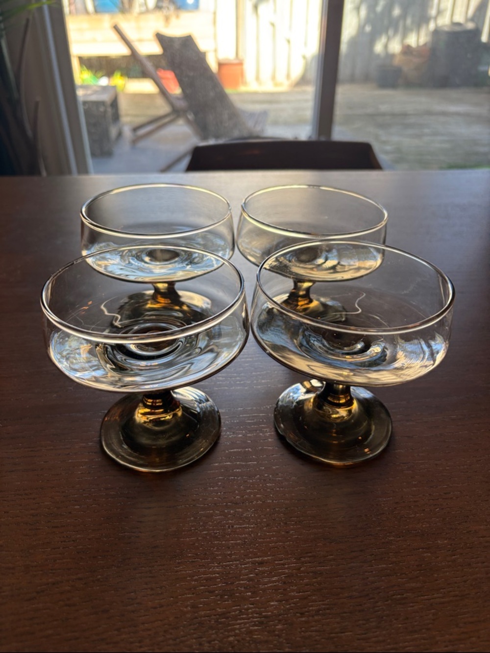 LIBBEY - Set of 4 Vintage Smoked Glass Coupe Champagne Glasses - Picture 5 of 6